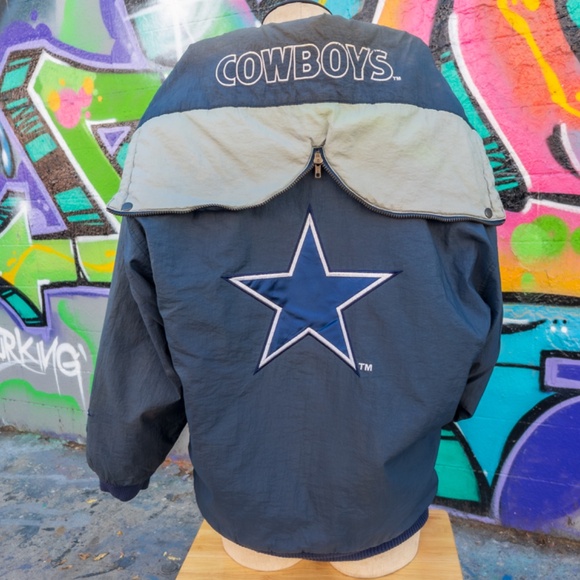 DALLAS COWBOYS NFL Vintage Puffer Jacket Size Large | Unique retro embroidery - Picture 9 of 14